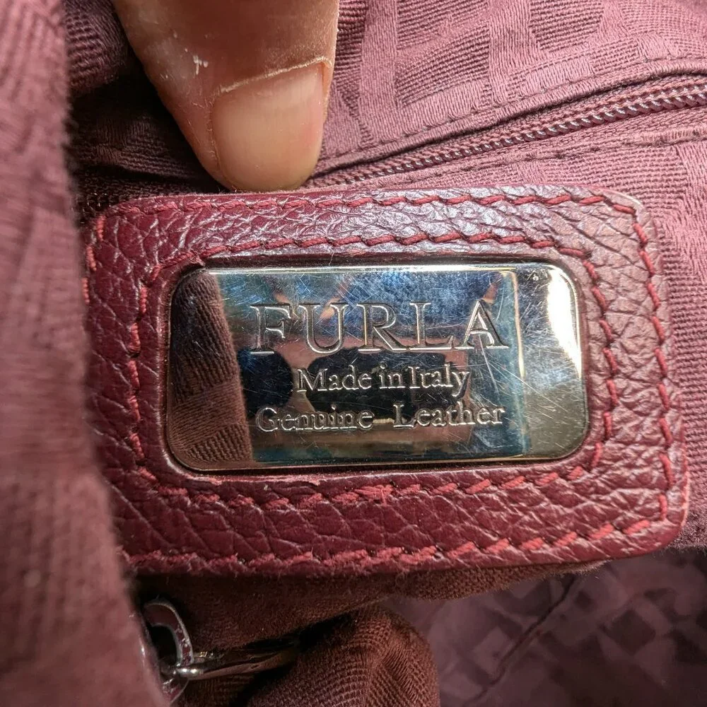 Furla Leather Hand bag Brown Color